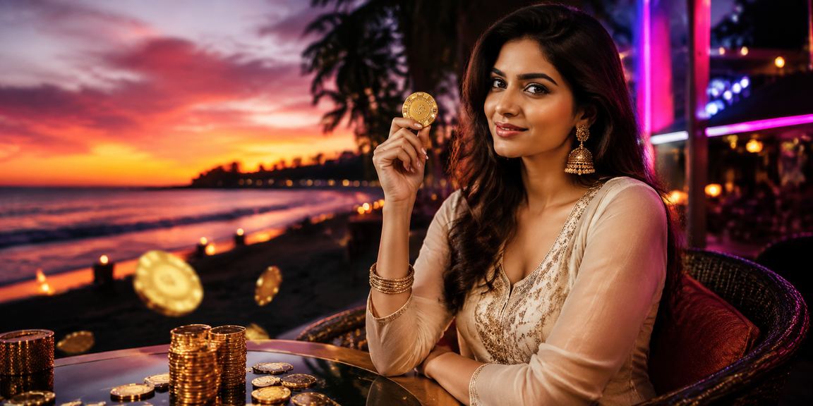 Vibrant nightlife and beach view in Goa where players enjoy betting